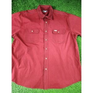 Carhartt Shirt Mens 2XL Red Short Sleeve Button Up Workwear Cotton Pockets